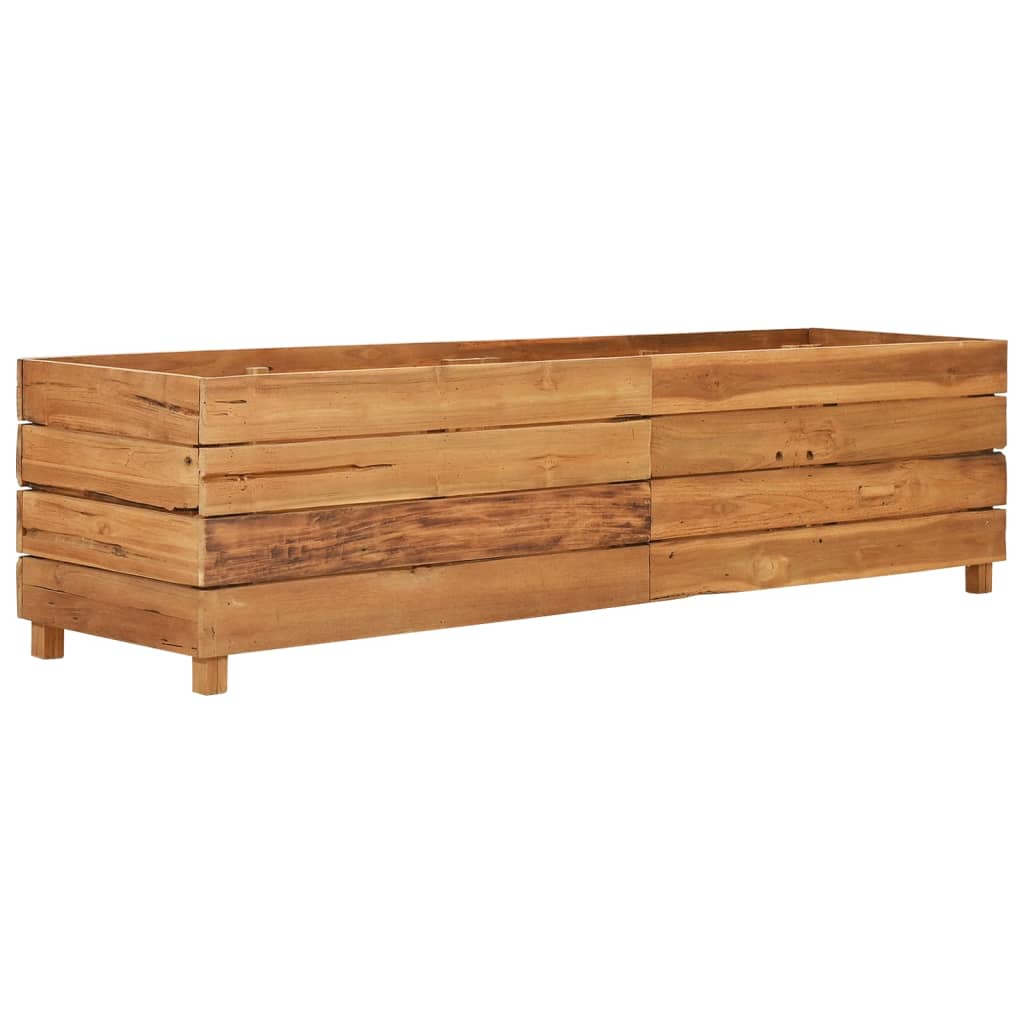 Hochbeet 150x40x38 cm Teak Altholz und Stahl