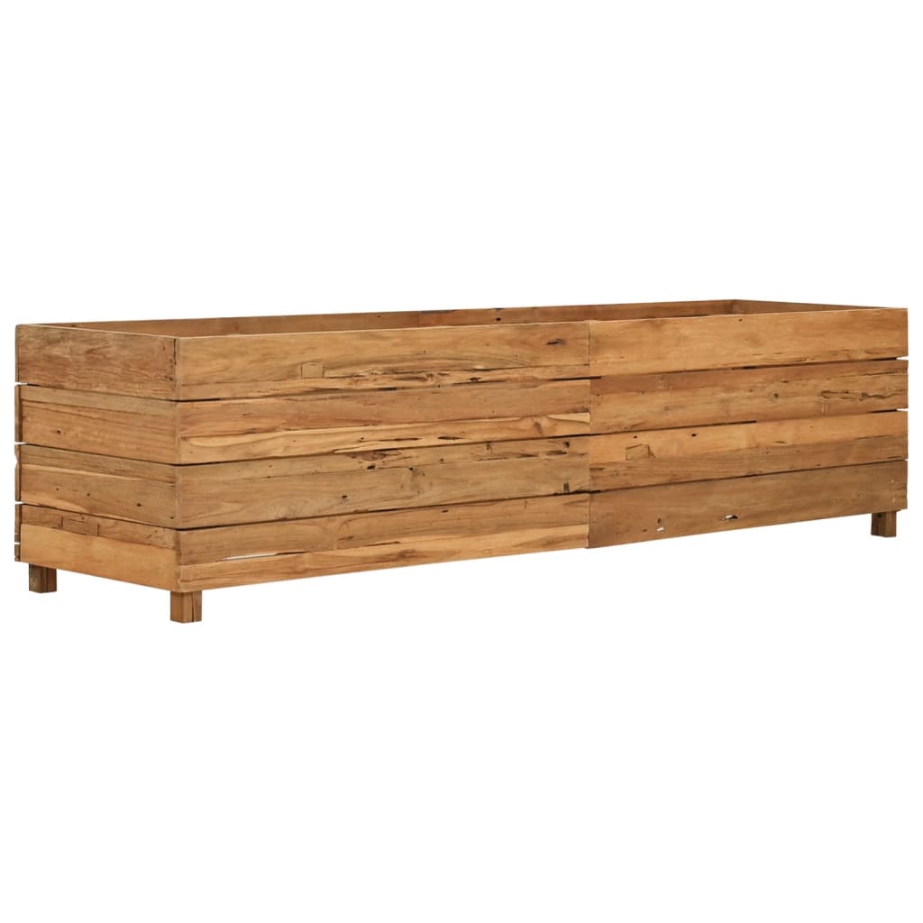 Hochbeet 150x40x38 cm Teak Altholz und Stahl