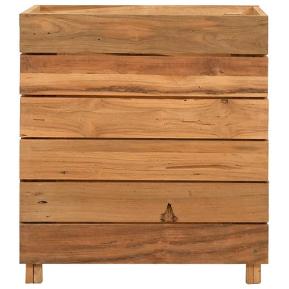 Hochbeet 50x40x55 cm Teak Altholz und Stahl