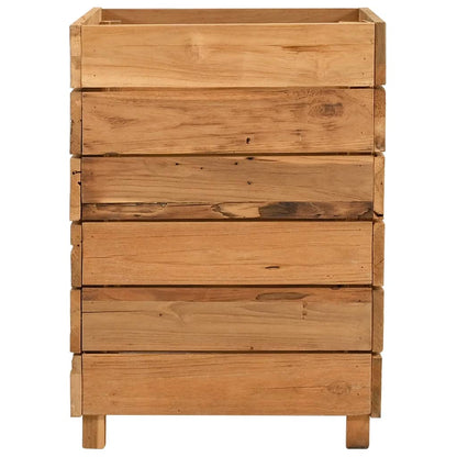 Hochbeet 50x40x55 cm Teak Altholz und Stahl