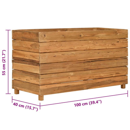 Hochbeet 100x40x55 cm Teak Altholz und Stahl