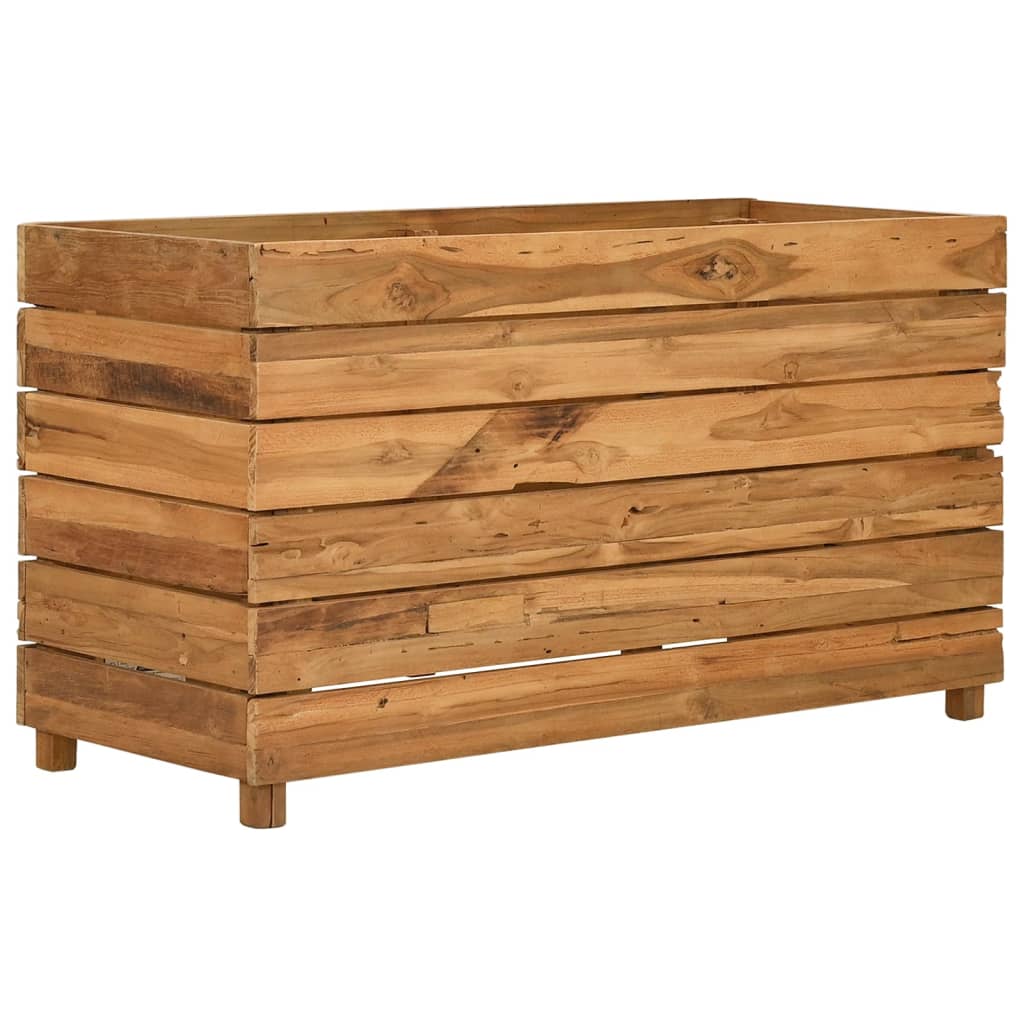 Hochbeet 100x40x55 cm Teak Altholz und Stahl