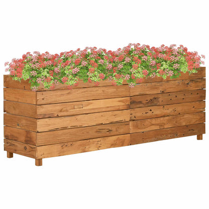 Hochbeet 150x40x55 cm Teak Altholz und Stahl