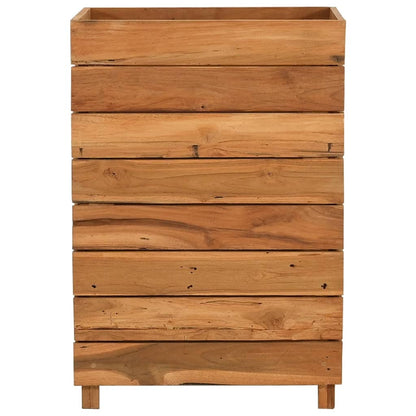 Hochbeet 50x40x72 cm Teak Altholz und Stahl