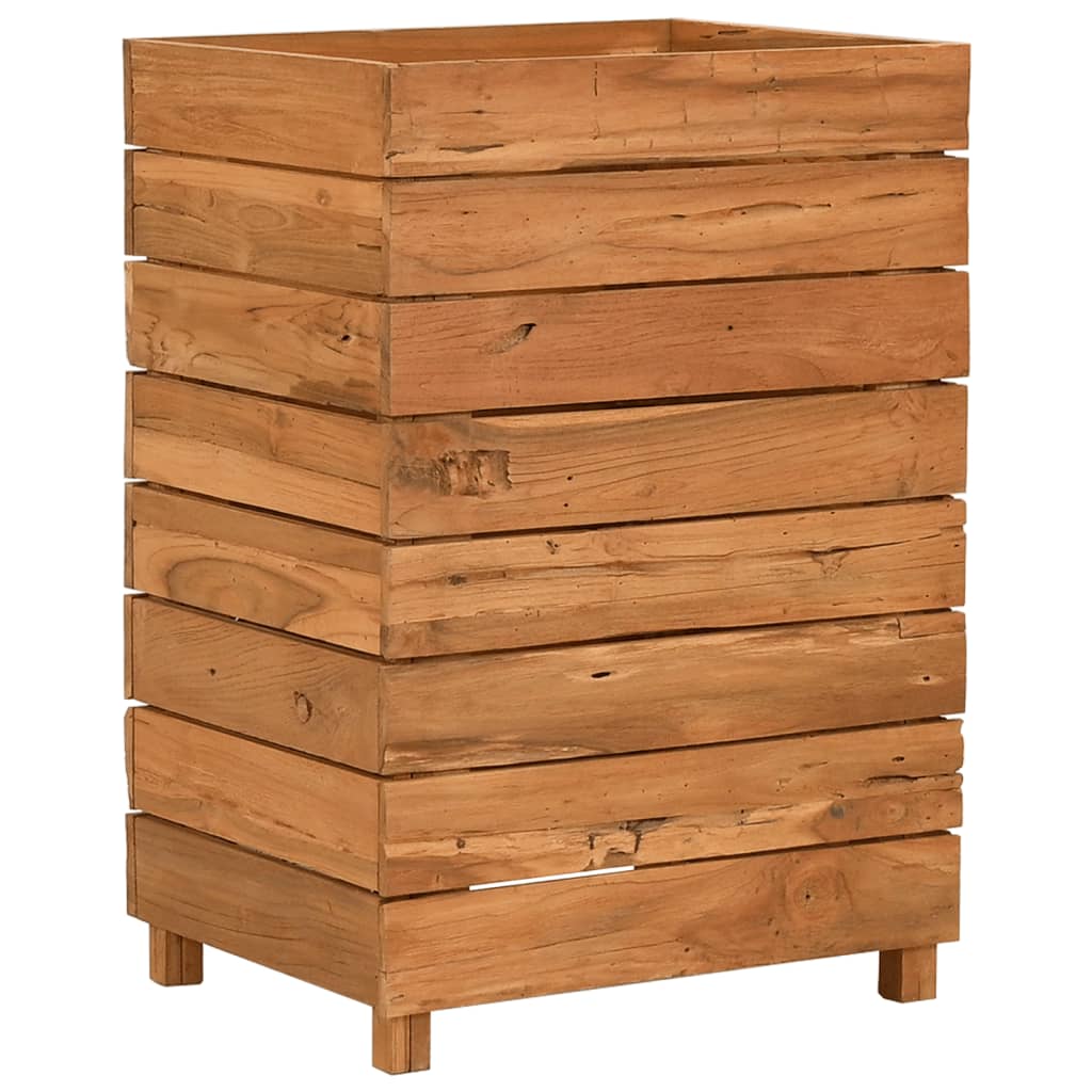 Hochbeet 50x40x72 cm Teak Altholz und Stahl