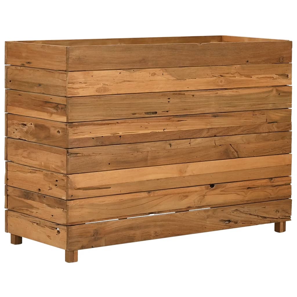 Hochbeet 100x40x72 cm Teak Altholz und Stahl