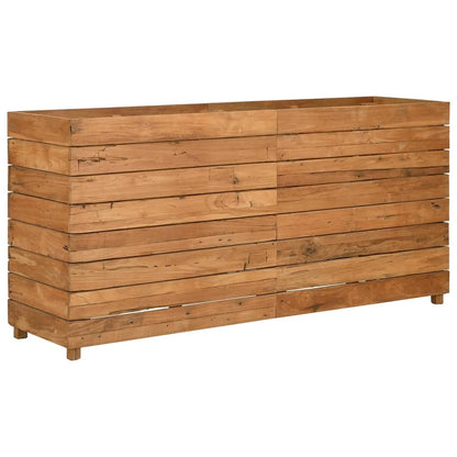 Hochbeet 150x40x72 cm Teak Altholz und Stahl