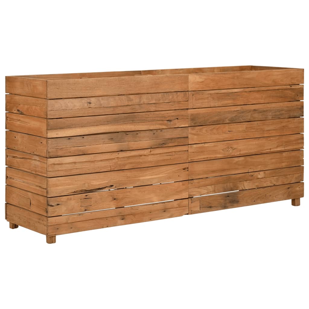 Hochbeet 150x40x72 cm Teak Altholz und Stahl