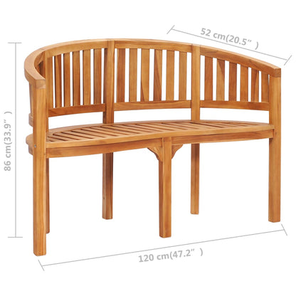 Bananenbank 120 cm Massivholz Teak