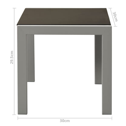 Sonnenliegen 2 Stk. mit Tisch Stahl und Textilene Schwarz