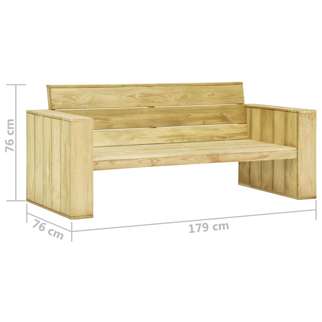 Gartenbank 179 cm Imprägniertes Kiefernholz