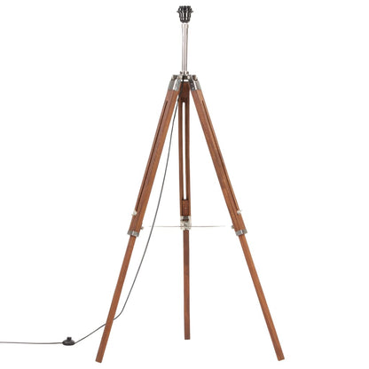 Stativlampe Honigbraun und Weiß Teak Massivholz 141 cm