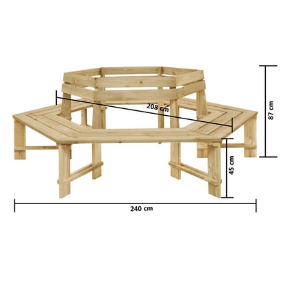 Gartenbank 240 cm Kiefernholz Imprägniert