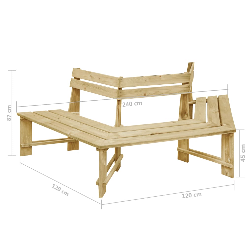 Gartenbank 240 cm Imprägniertes Kiefernholz