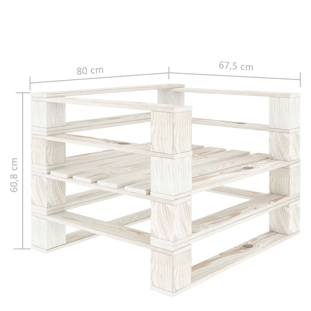 Outdoor-Sessel Paletten Holz Weiß