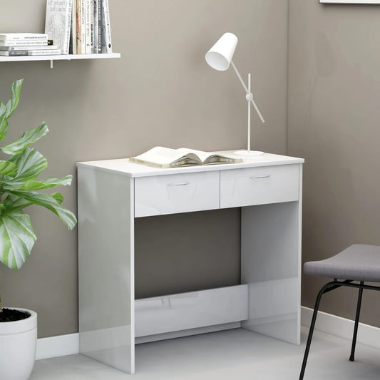 Schreibtisch Hochglanz-Weiß 80x40x75 cm Holzwerkstoff
