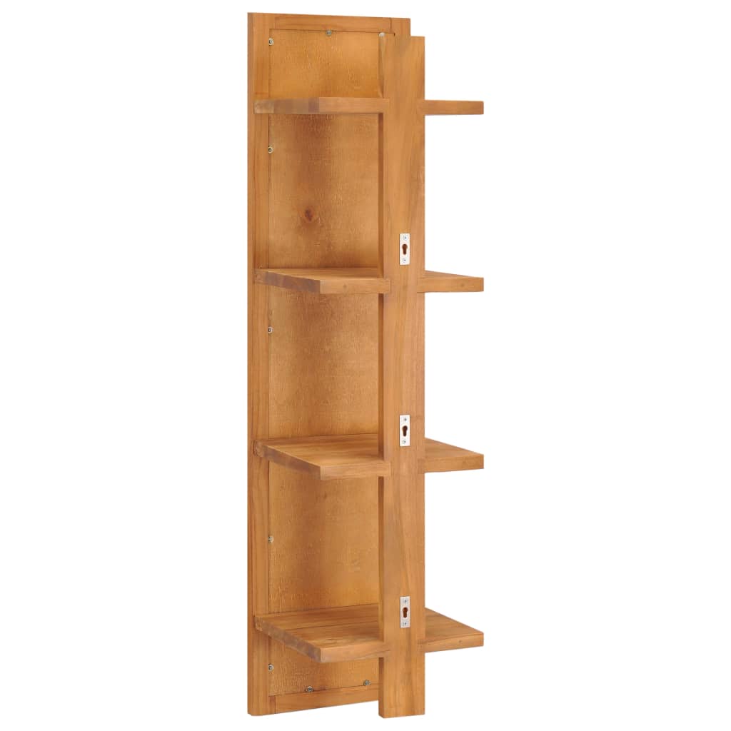 Wandspiegel mit Regalen 30×30×120 cm Teak Massivholz