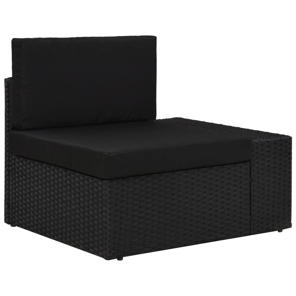 10-tlg. Garten-Lounge-Set Poly Rattan Schwarz