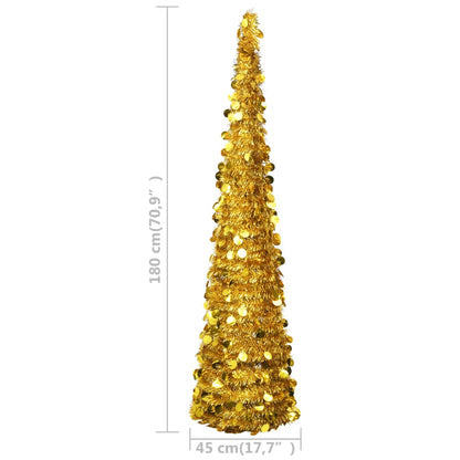 Künstlicher Pop-Up-Weihnachtsbaum Golden 180 cm PET