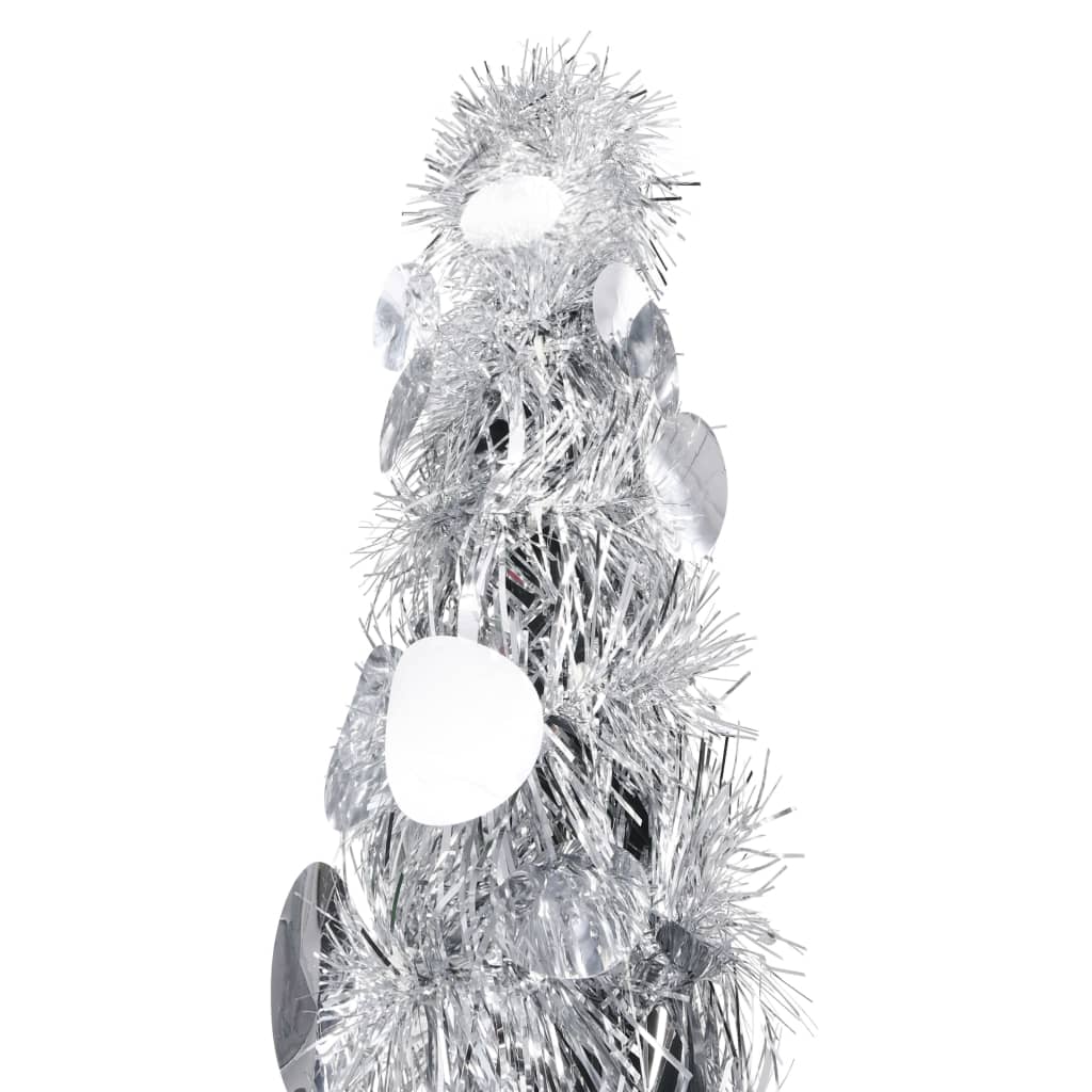 Künstlicher Pop-Up-Weihnachtsbaum Silber 150 cm PET