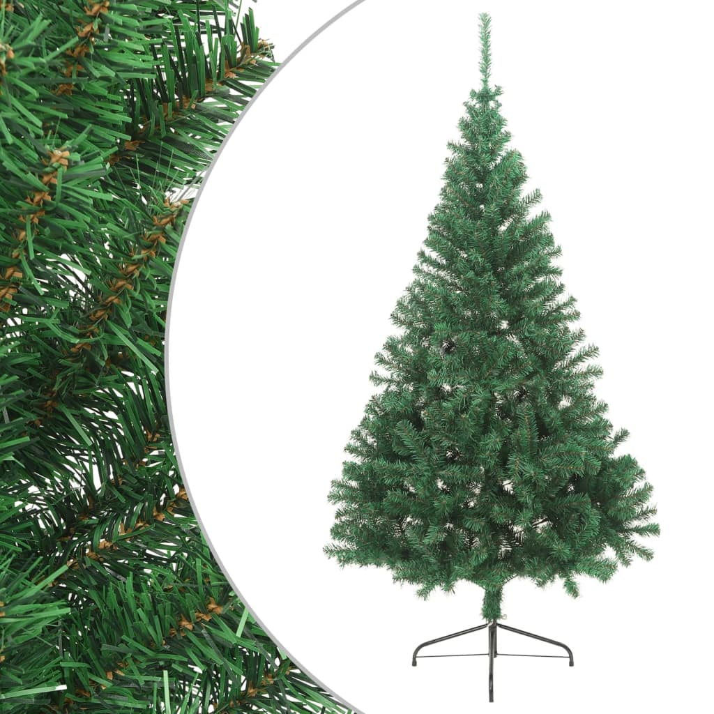 Künstlicher Halb-Weihnachtsbaum mit Ständer Grün 210 cm PVC