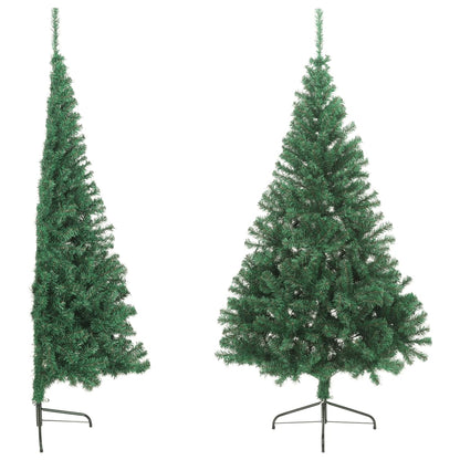 Künstlicher Halb-Weihnachtsbaum mit Ständer Grün 210 cm PVC