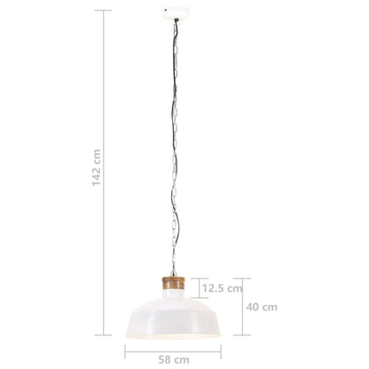 Hängelampe Industriestil 58 cm Weiß E27