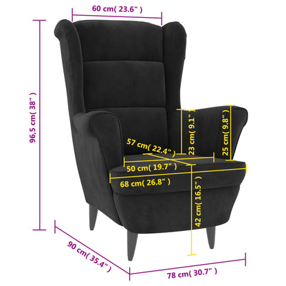 Sessel Schwarz Samt