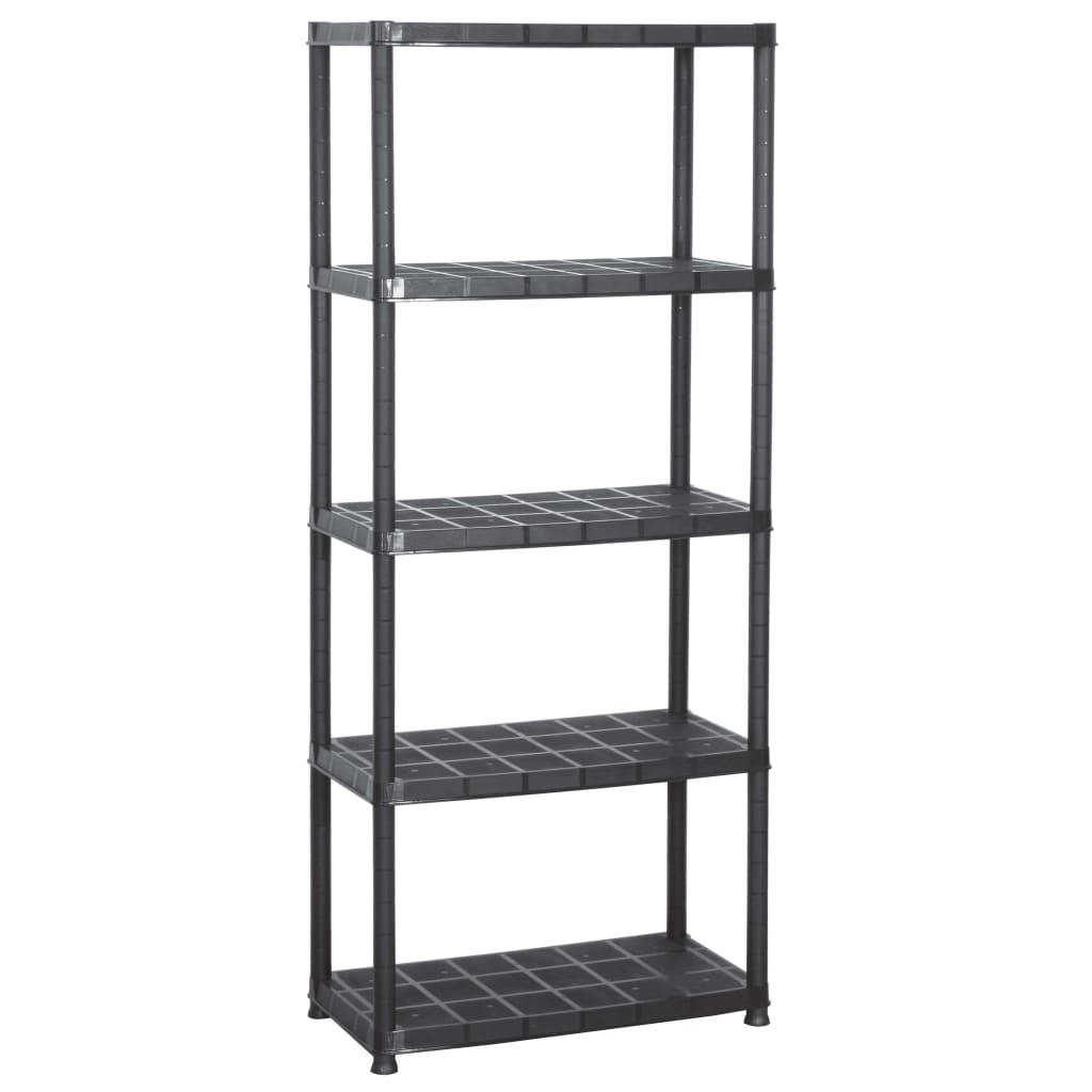 Lagerregal 5-Tier Schwarz 71x38x170 cm Kunststoff