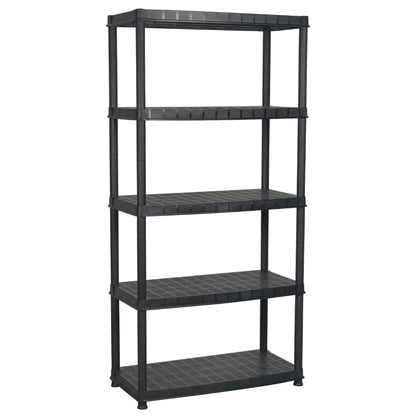 Lagerregal 5-Tier Schwarz 85x40x185 cm Kunststoff