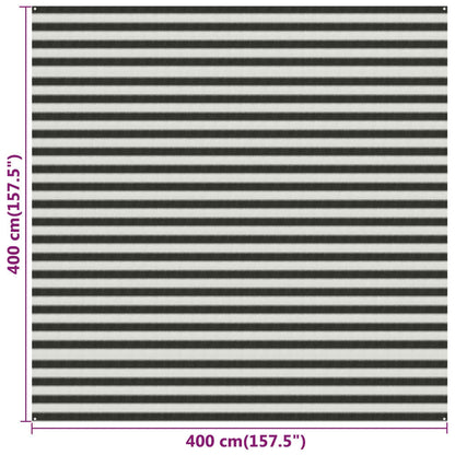 Zeltteppich Anthrazit und Weiß 400x400 cm HDPE