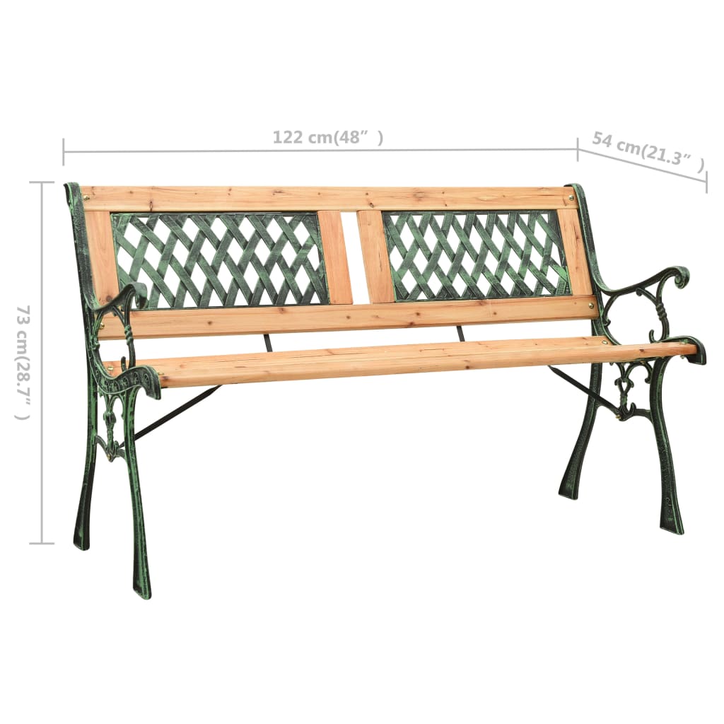 Gartenbank 122 cm Gusseisen und Massivholz Tanne