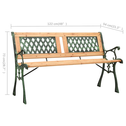 Gartenbank 122 cm Gusseisen und Massivholz Tanne