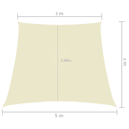 Sonnensegel Oxford-Gewebe Trapezförmig 3/5x4 m Cremeweiß