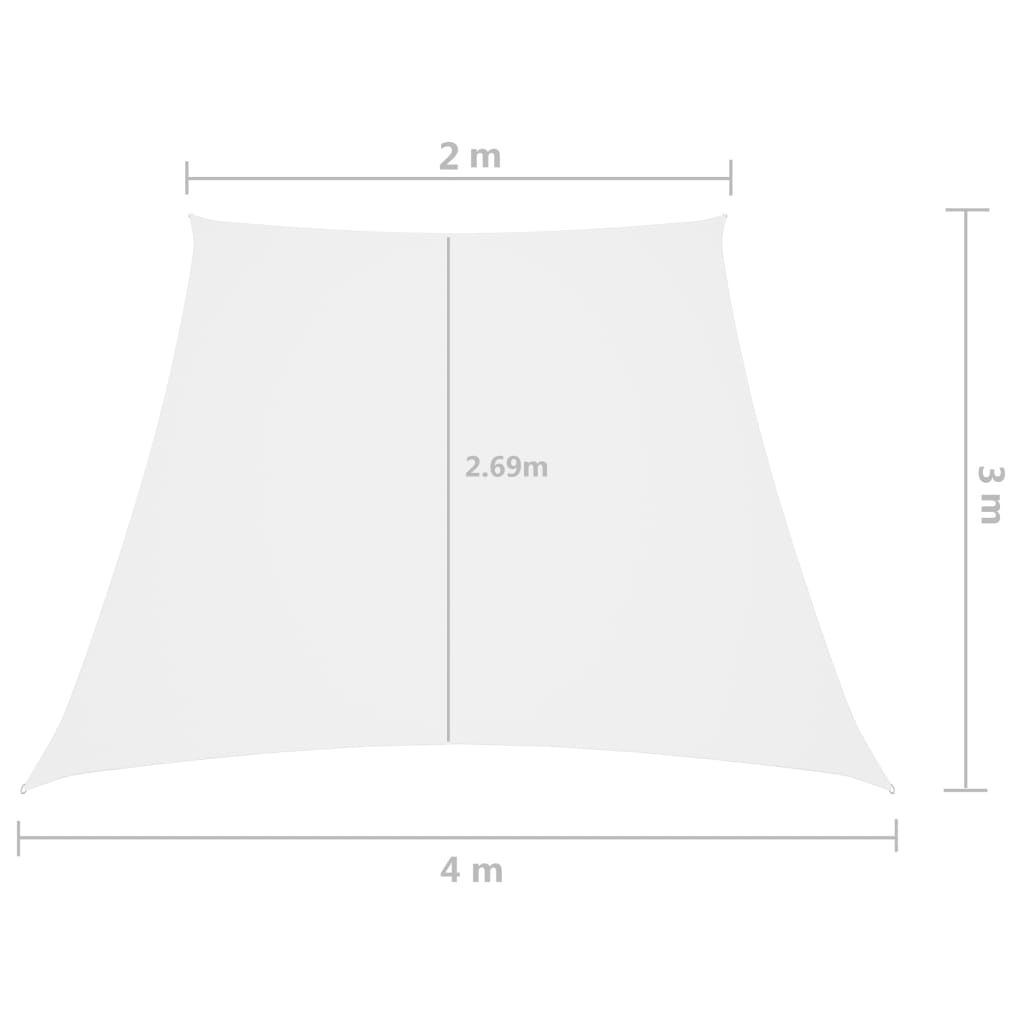 Sonnensegel Oxford-Gewebe Trapezförmig 2/4x3 m Weiß