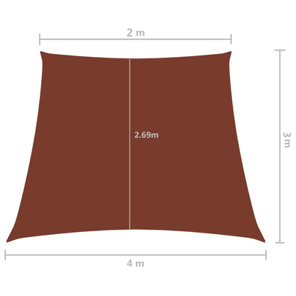 Sonnensegel Oxford-Gewebe Trapezförmig 2/4x3 m Terracotta