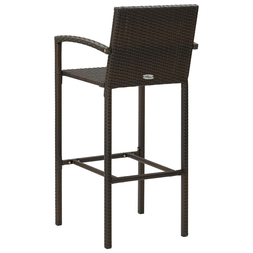 Barhocker 2 Stk. Braun Poly Rattan