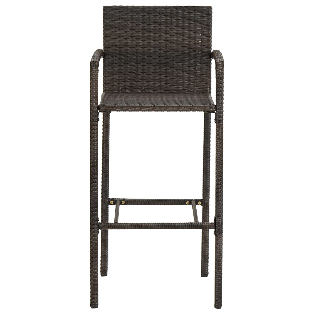 Barhocker 2 Stk. Braun Poly Rattan