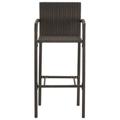 Barhocker 2 Stk. Braun Poly Rattan