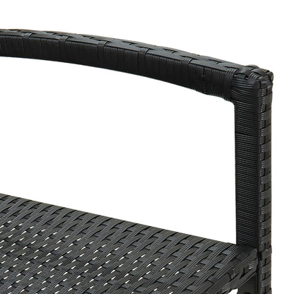 Barhocker 2 Stk. Schwarz Poly Rattan