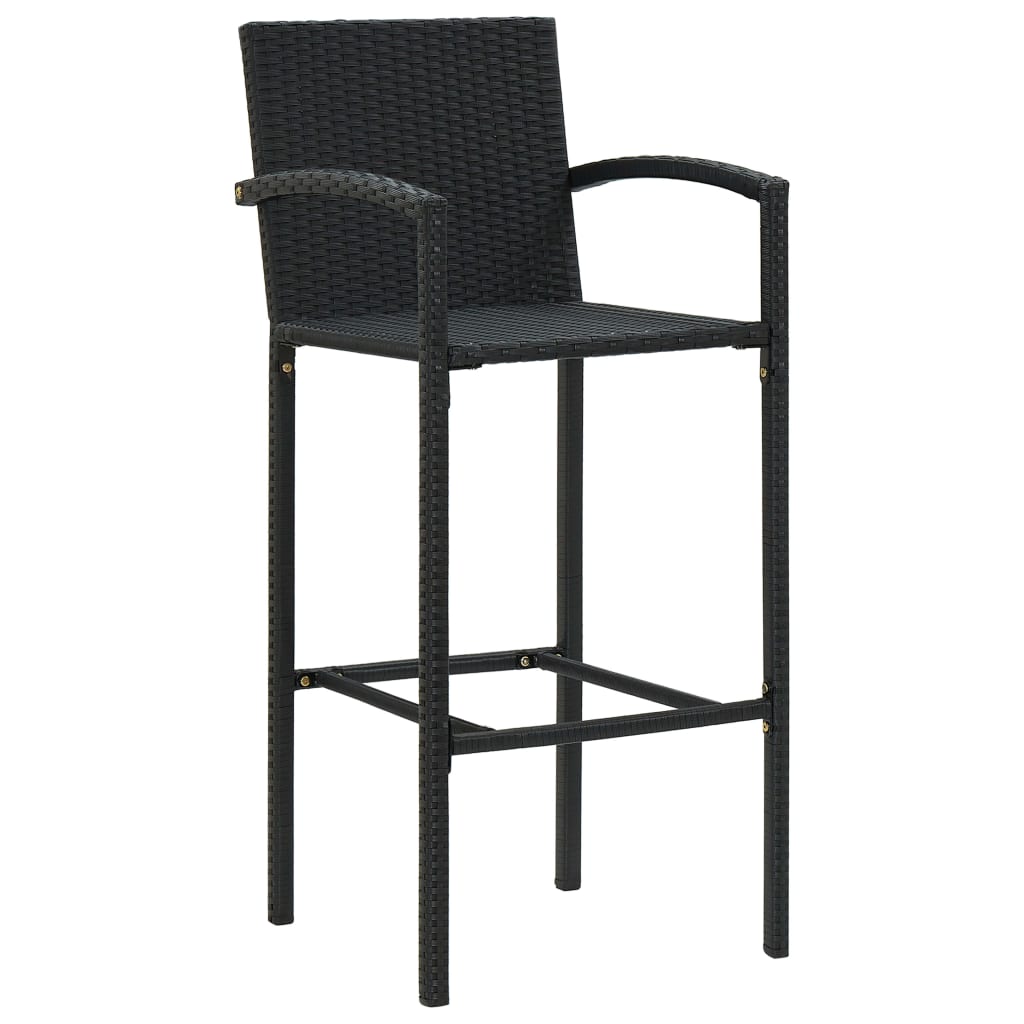 Barhocker 4 Stk. Schwarz Poly Rattan