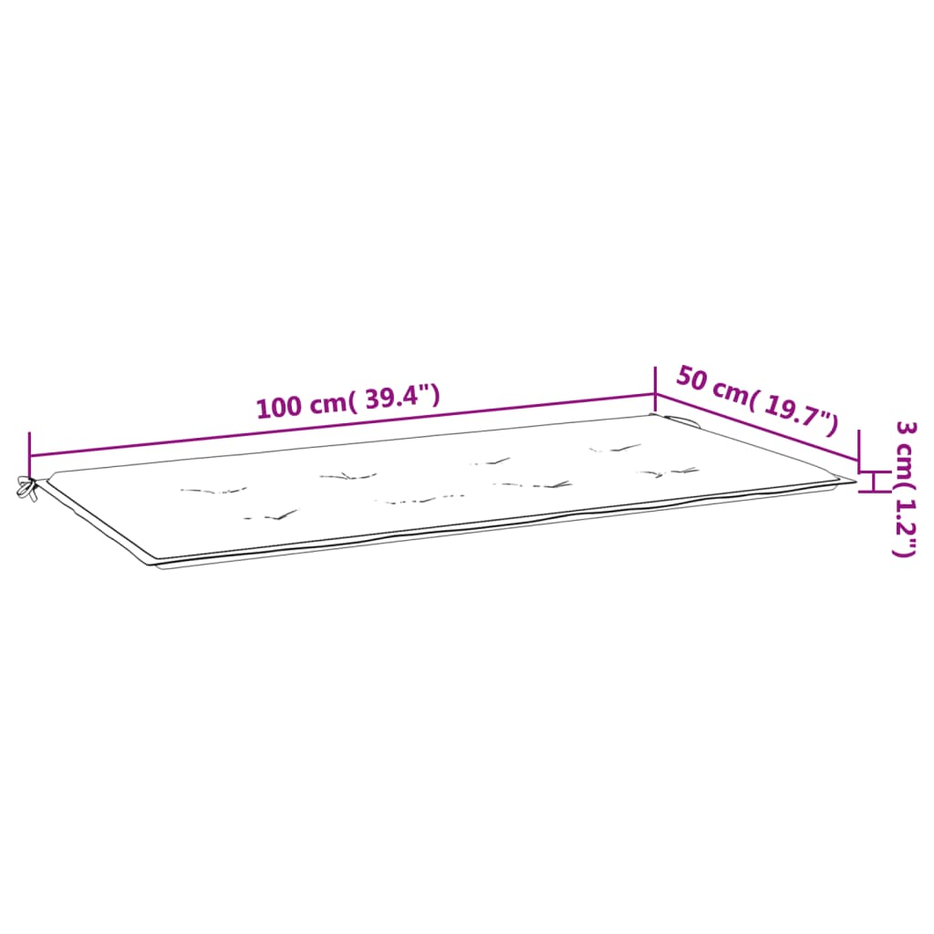 Gartenbank-Auflage Rot Karomuster 100x50x3 cm Oxford-Gewebe