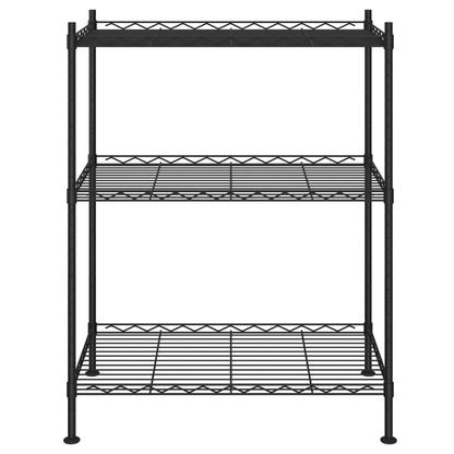 Lagerregal mit 3 Böden 60x35x76 cm Schwarz 150 kg