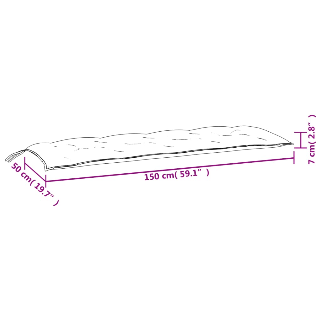 Gartenbank-Auflage Anthrazit 150x(50+50)x7 cm Oxford-Gewebe