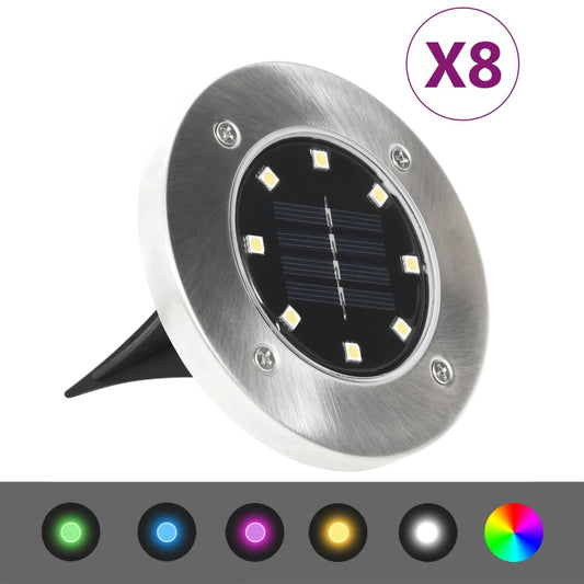 Solar-Bodenleuchten 8 Stk. LED RGB-Lichtfarbe