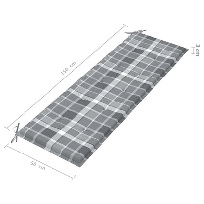 3-Sitzer-Gartenbank mit Auflage 150 cm Massivholz Eukalyptus