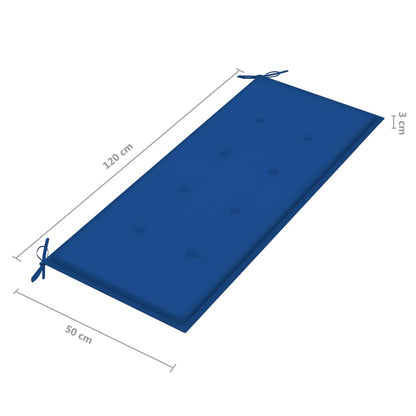 2-Sitzer-Gartenbank mit Auflage 120 cm Grau Eukalyptusholz