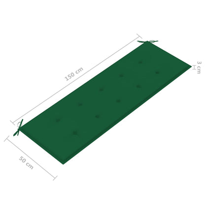 3-Sitzer-Gartenbank mit Auflage 150 cm Grau Eukalyptusholz