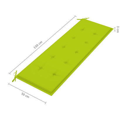 3-Sitzer-Gartenbank mit Auflage 150 cm Grau Eukalyptusholz