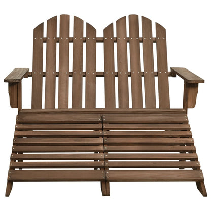 Adirondack-Gartenbank 2-Sitzer mit Fußteil Tannenholz Braun